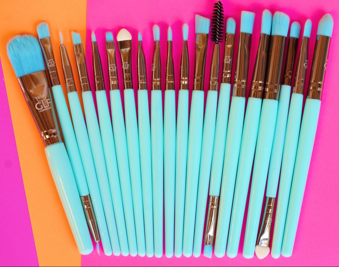 Neon Blue Detail Brush Set