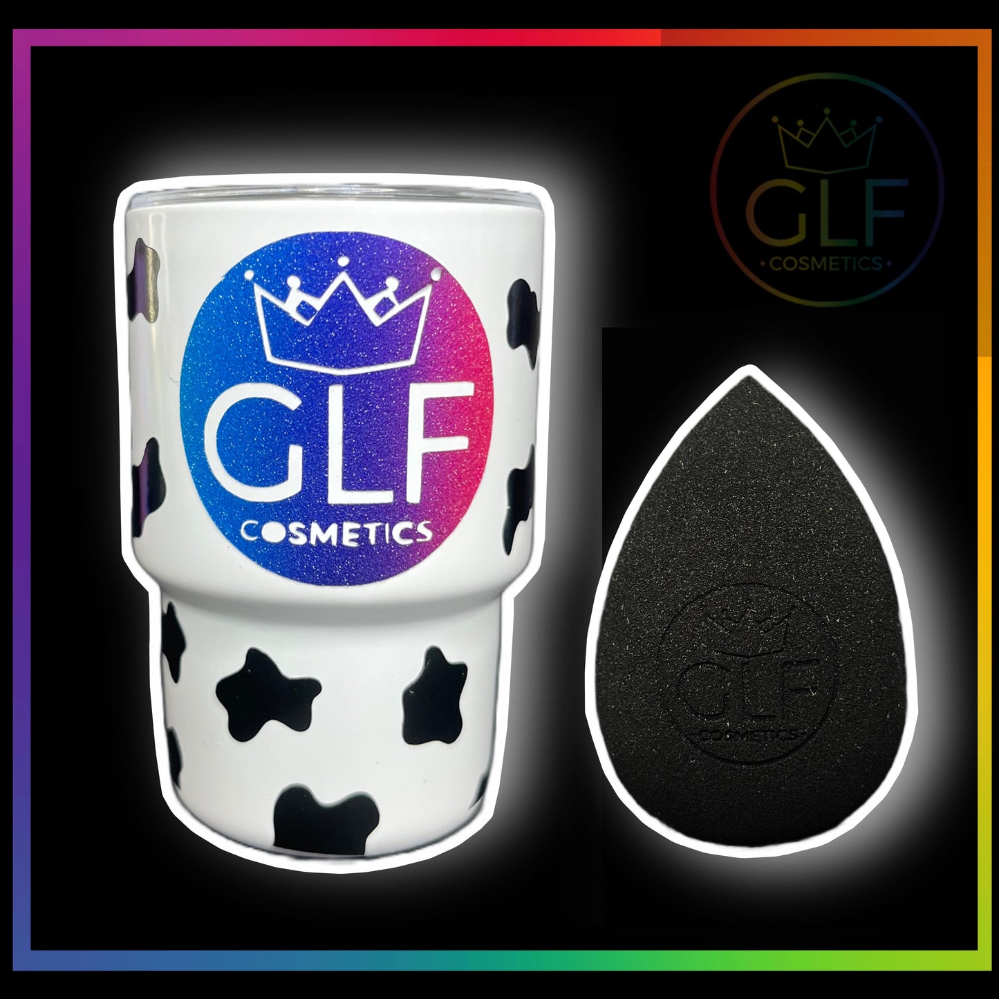 Cow 1 Beauty Blender and Mini Shot Tumbler