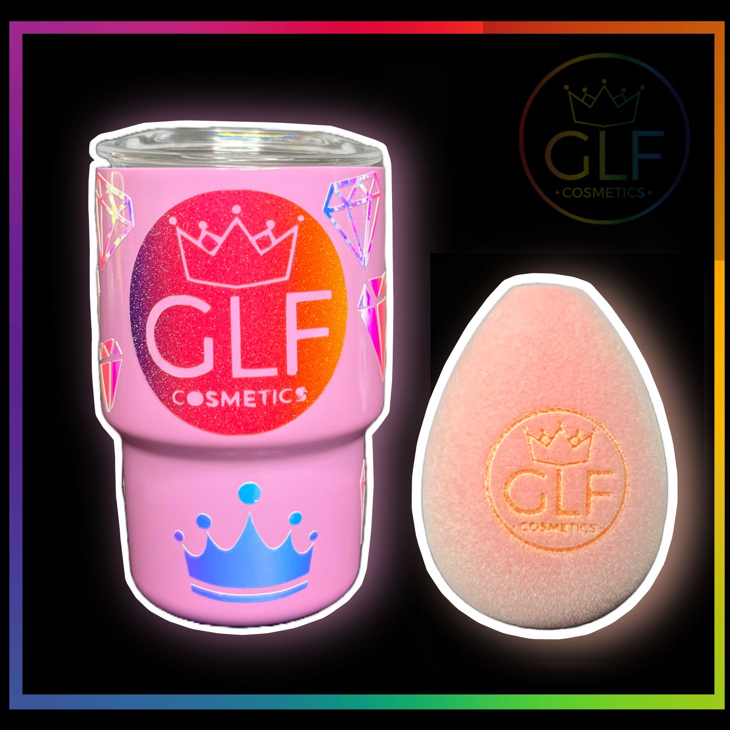 Queen Beauty Blender and Mini Shot Tumbler