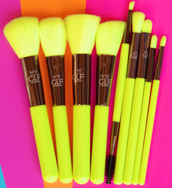 Neon Yellow Full Face Brush Set