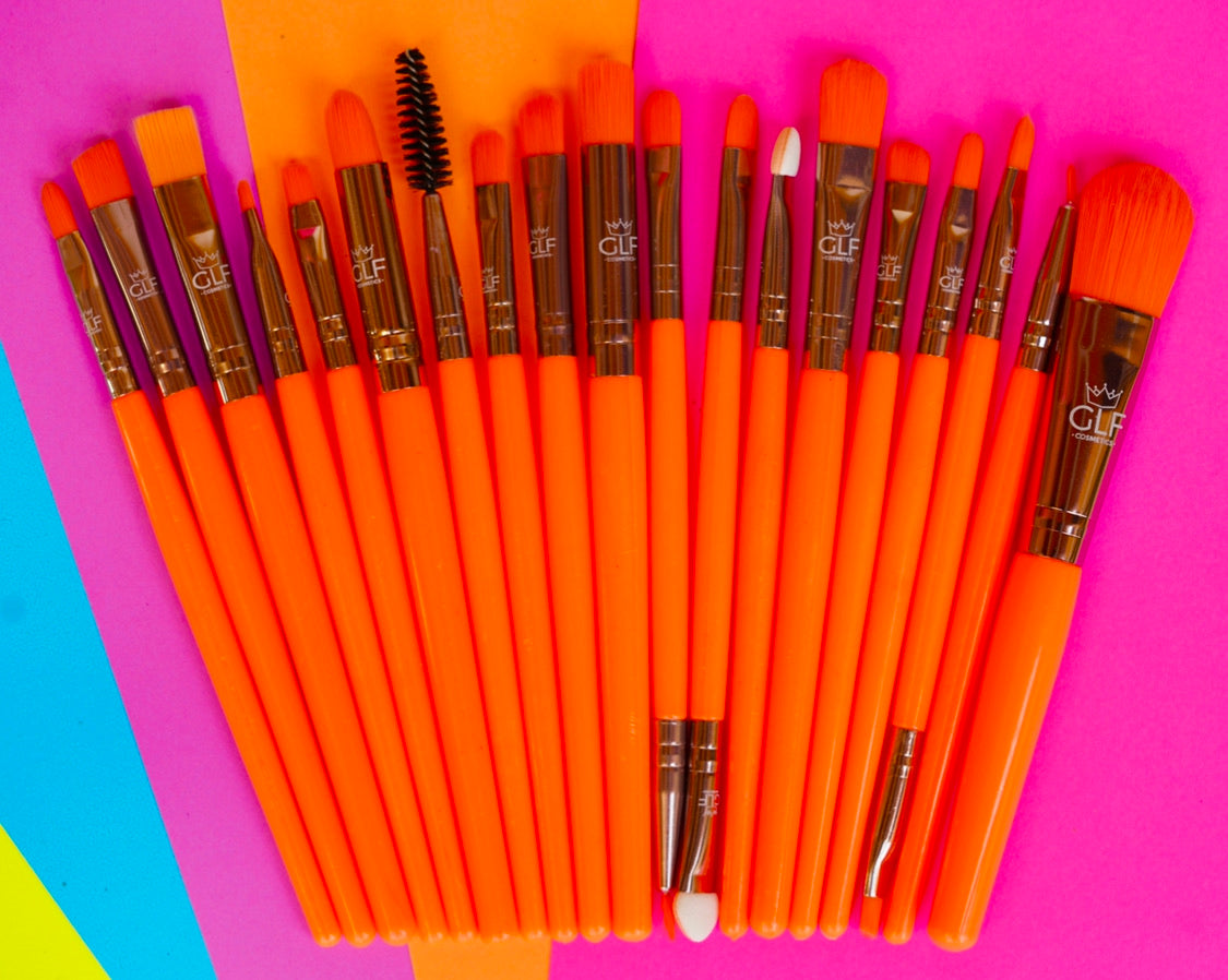 Neon Orange Detail Brush Set